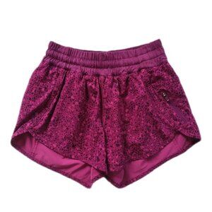 Lululemon Hotty Hot High-Rise Vibrant Pink Patterned Athletic Shorts